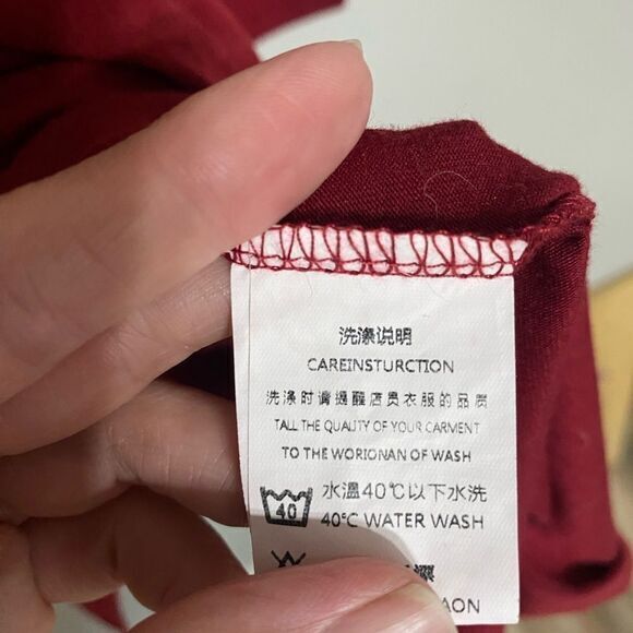 Women’s Maroon And polkadot Dress Size‎ Medium - Picture 3 of 6